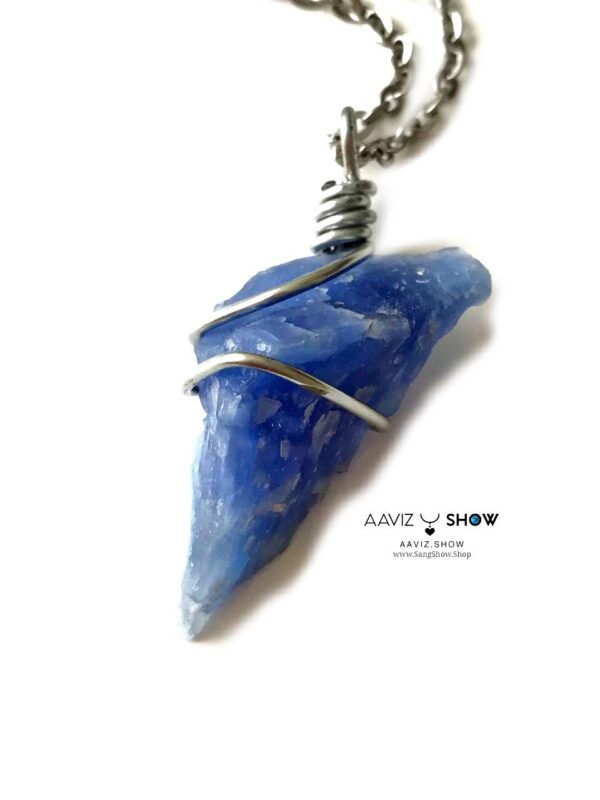 گردنبند کوارتز آبی blue quartz اصل و معدنی نمونه راف و انحصاری A548 - Image 2