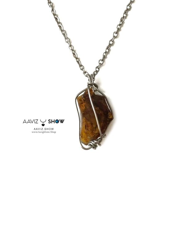 گردنبند کهربا اصل و خوشرنگ نمونه زیبا A692