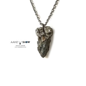 گردنبند سنگ پیریت راف استثنایی و زیبا A701