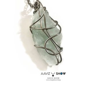 گردنبند سنگ آکوامارین استثنایی و اصل و معدنی نمونه زیبا و انحصاری A859