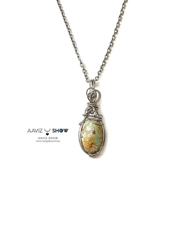 گردنبند سنگ فیروزه معدنی استثنایی و زیبا A1194