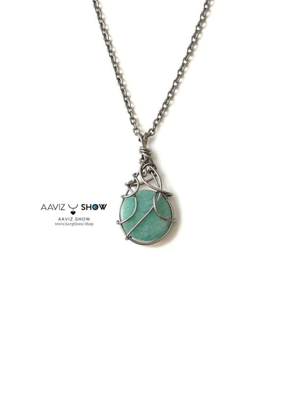 گردنبند سنگ آمازونیت گرد اصل و معدنی محصول ویژه A1200
