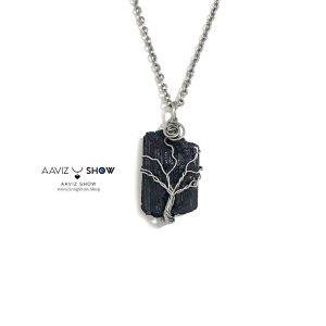 گردنبند درخت بینهایت از سنگ بلک تورمالین اصل و معدنی A1244