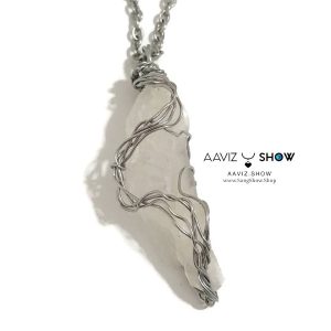 گردنبند کریستال کوارتز اصل و معدنی با بافت مفتولی ویژه A1245