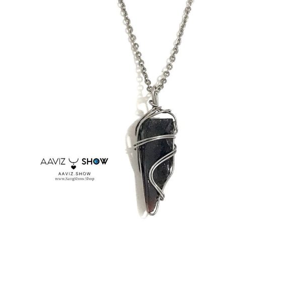 گردنبند بلک ابسیدین معدنی استثنایی سرخ A1252
