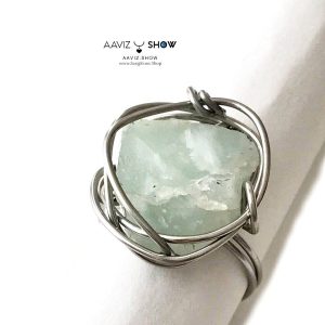 انگشتر سنگ آکوامارین پاکستان نمونه مفتولی R29