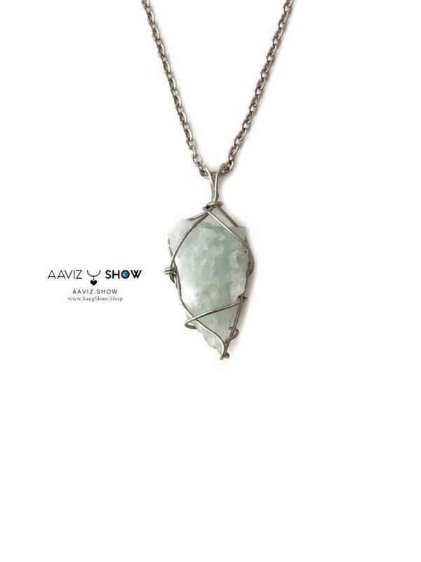گردنبند سنگ آکوامارین پاکستان اصل A1298