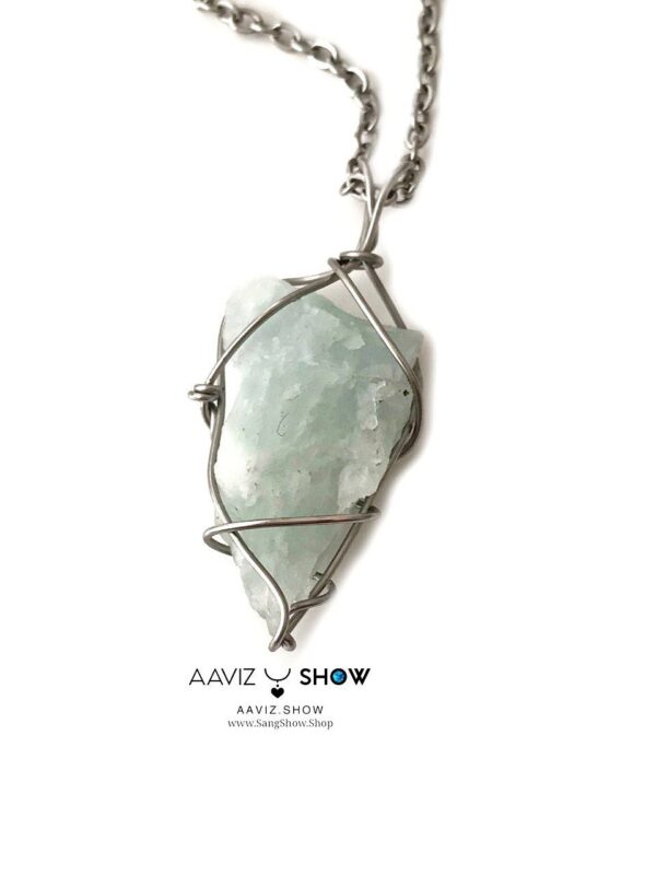 گردنبند سنگ آکوامارین پاکستان اصل A1298 - تصویر 2