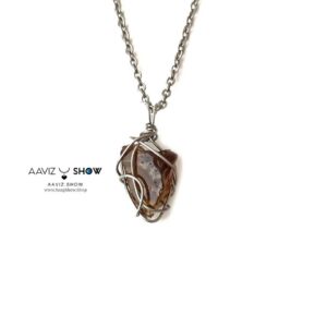 گردنبند سنگ کهربا نمونه اصل و زیبا A1303
