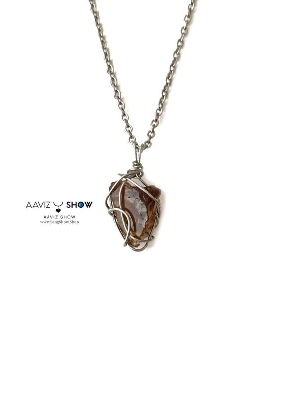 گردنبند سنگ کهربا نمونه اصل و زیبا A1303