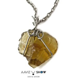 گردنبند سنگی کهربای راف و معدنی نمونه خاص A1310