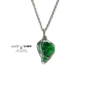 آویز ابسیدین معدنی سبز نمونه راف و استثنایی A1324