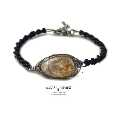 دستبند سنگی سیترین نمونه اصل و معدنی D136