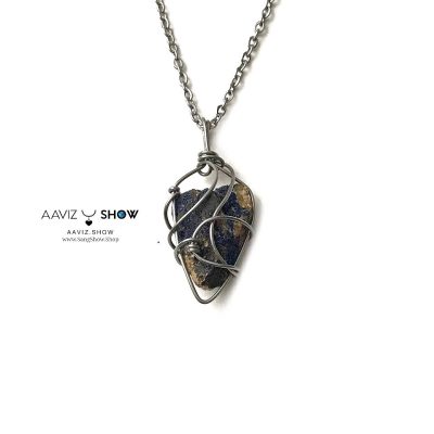 آویز سنگی آزوریت نمونه راف و معدنی A1379