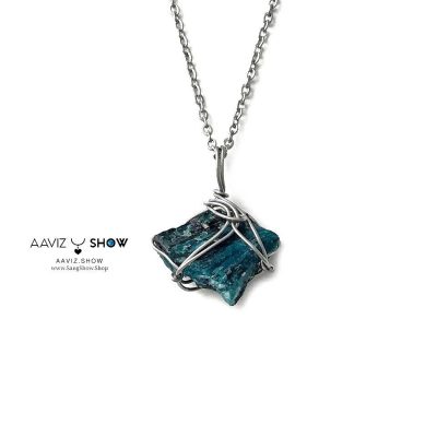 گردنبند راف آپاتیت خاص و معدنی سنگ معدنی و اصل A1390